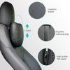 Leather Headrest Neck Pillow For Tesla Model 3 & Y Neck Support Cushion Two Pieces (Black)