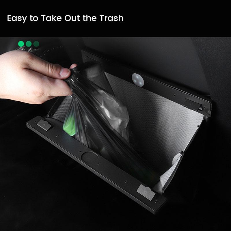 Car Trash Can Trash Bag Hanging Magnetic Buckle Waterproof with Tissue Boxes