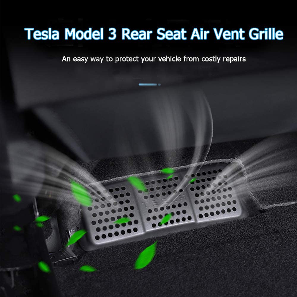 2 Pieces For Tesla Model 3 2021 Car Rear Seat Ventilation Grille Black  Suitable For Tesla Tesla Model3 Underseat Air Outlet Protective Cover Car  Air C