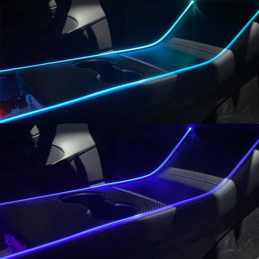 INTERIOR CENTER CONSOLE AMBIENT LIGHTING FOR TESLA MODEL 3 & Y 2017-2020