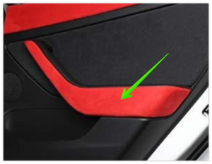 Alcantara Red Suede Inner Door Handle Side Wrap (4 Piece Set)