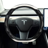 Microfiber Leather + Silica Gel Steering Wheel Cover for 2017-2020 Tesla Model 3