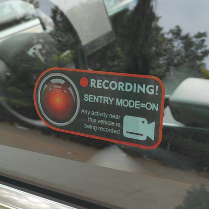 Tesla Sentry Mode Recording Window Sticker for Tesla Model S, 3, X, and Y