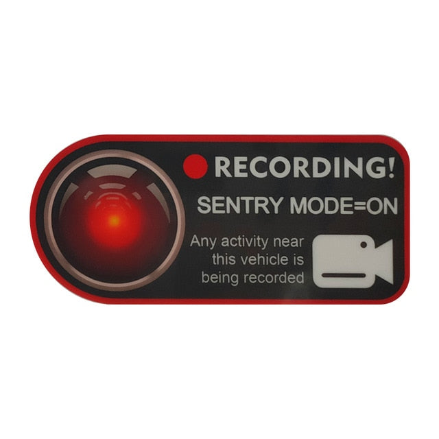Tesla Sentry Mode Recording Window Sticker for Tesla Model S, 3, X, and Y