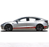 2 Pieces Vinyl Decal Door Side Skirt Stripes Sill Sticker for Tesla Model 3, Model S, Model X, & Model Y