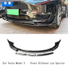 For Tesla Model Y 2020 2021 2022 Carbon Fiber Front & Rear Bumper Diffuser Lip Spoiler Body Side Skirt Body Kit