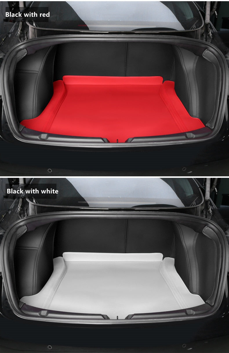 Durable Leather Custom Fit Trunk Mat for Tesla Model 3 & Y