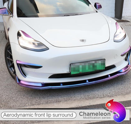 Starry Sky Chameleon Series Front Bumper Spoiler Lip for 2018-2021 Tesla Model 3