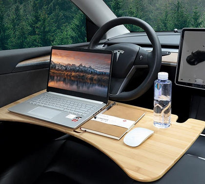 Foldable Eating WoodenTable/Working Desk for Tesla Model 3 & Y