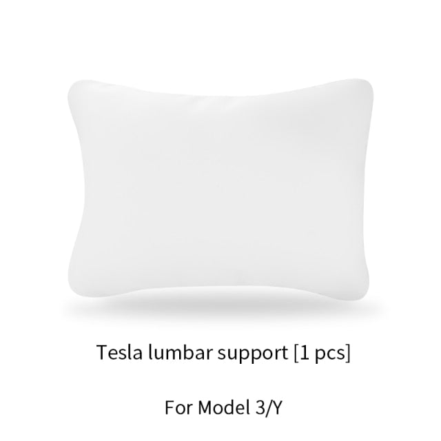 High-Quality Leather Headrest Neck Pillow and Lumbar Support Pillow for Tesla Model 3 & Y